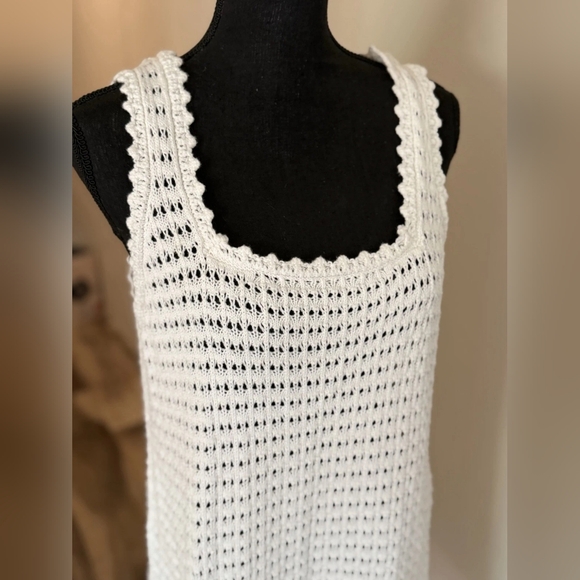 White Crochet Tank Dress - Picture 4 of 4